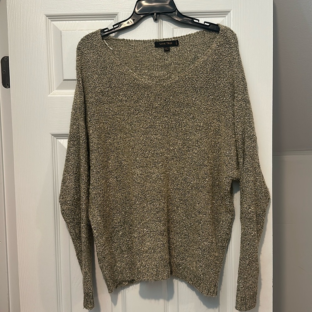 green popcorn sweater
